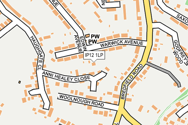 IP12 1LP map - OS OpenMap – Local (Ordnance Survey)