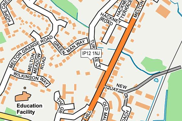 IP12 1NJ map - OS OpenMap – Local (Ordnance Survey)