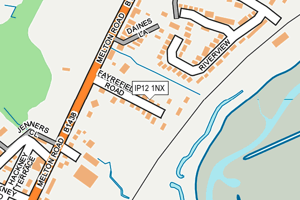 IP12 1NX map - OS OpenMap – Local (Ordnance Survey)