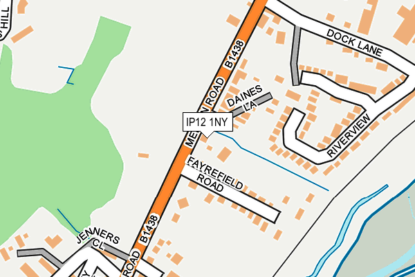 IP12 1NY map - OS OpenMap – Local (Ordnance Survey)