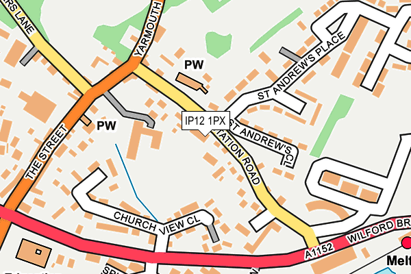 IP12 1PX map - OS OpenMap – Local (Ordnance Survey)