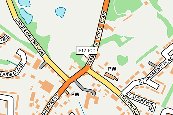 IP12 1QD map - OS OpenMap – Local (Ordnance Survey)