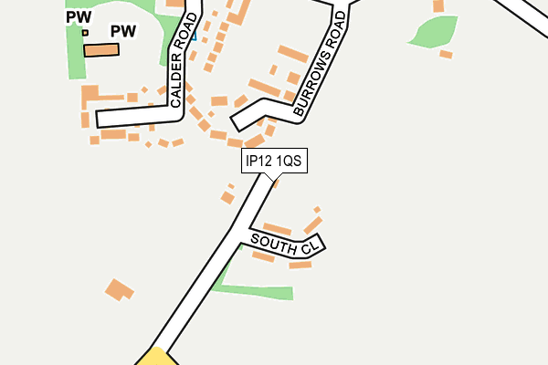 IP12 1QS map - OS OpenMap – Local (Ordnance Survey)