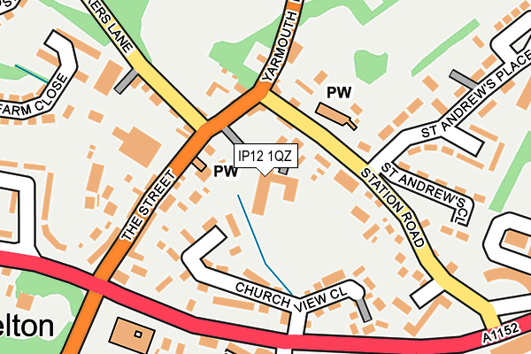 IP12 1QZ map - OS OpenMap – Local (Ordnance Survey)