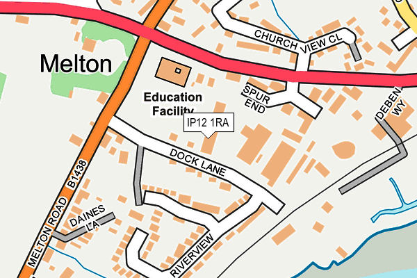 IP12 1RA map - OS OpenMap – Local (Ordnance Survey)