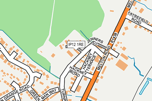 IP12 1RE map - OS OpenMap – Local (Ordnance Survey)