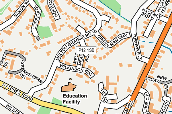 IP12 1SB map - OS OpenMap – Local (Ordnance Survey)