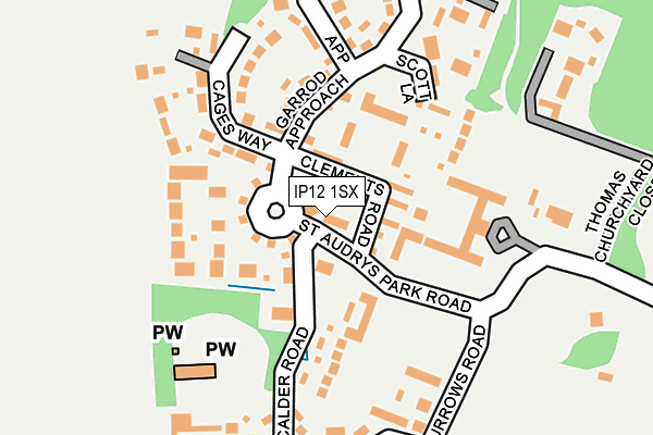 IP12 1SX map - OS OpenMap – Local (Ordnance Survey)