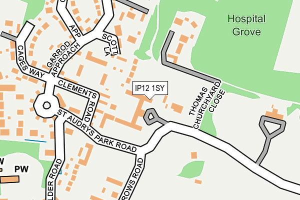 IP12 1SY map - OS OpenMap – Local (Ordnance Survey)