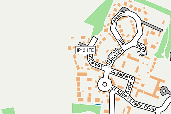 IP12 1TE map - OS OpenMap – Local (Ordnance Survey)