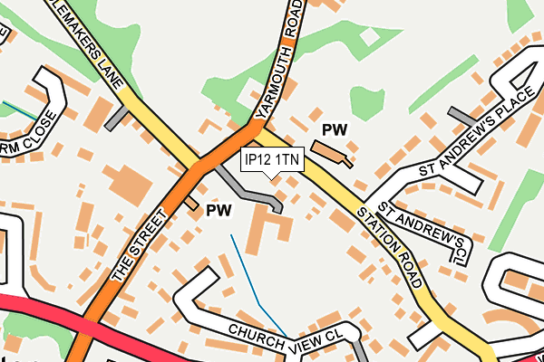 IP12 1TN map - OS OpenMap – Local (Ordnance Survey)