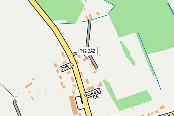 IP12 2AZ map - OS OpenMap – Local (Ordnance Survey)