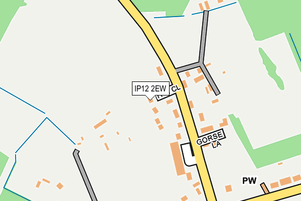 IP12 2EW map - OS OpenMap – Local (Ordnance Survey)