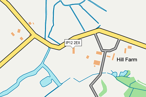 IP12 2EX map - OS OpenMap – Local (Ordnance Survey)