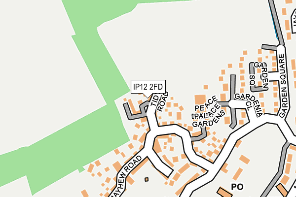 IP12 2FD map - OS OpenMap – Local (Ordnance Survey)