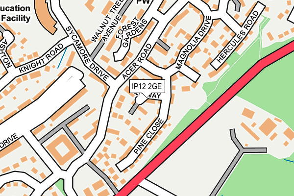 IP12 2GE map - OS OpenMap – Local (Ordnance Survey)