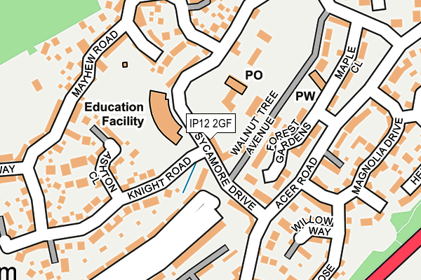 IP12 2GF map - OS OpenMap – Local (Ordnance Survey)