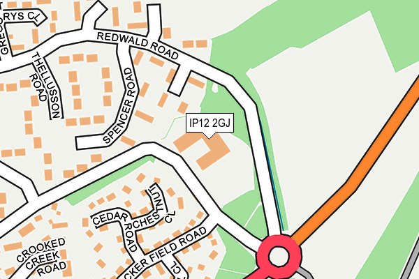 IP12 2GJ map - OS OpenMap – Local (Ordnance Survey)