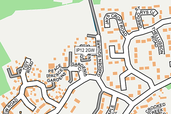 IP12 2GW map - OS OpenMap – Local (Ordnance Survey)