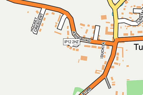IP12 2HZ map - OS OpenMap – Local (Ordnance Survey)