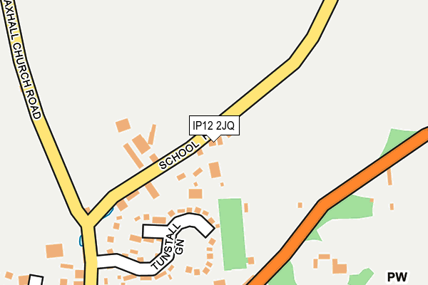 IP12 2JQ map - OS OpenMap – Local (Ordnance Survey)