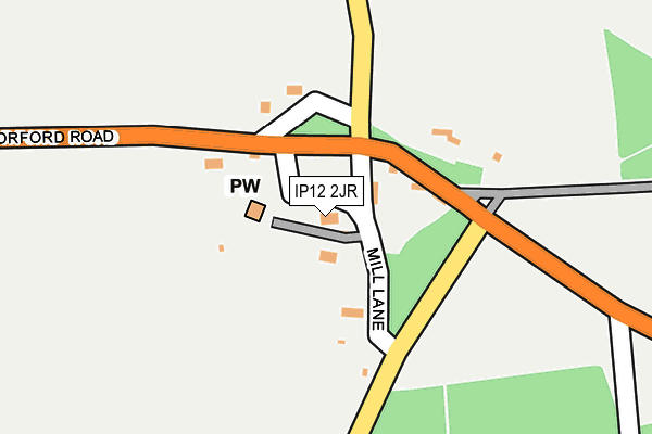 IP12 2JR map - OS OpenMap – Local (Ordnance Survey)