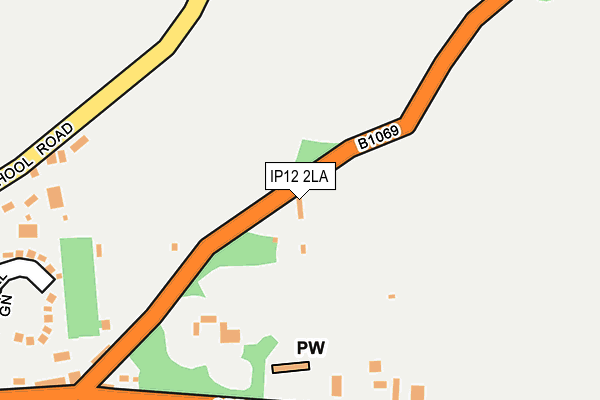 IP12 2LA map - OS OpenMap – Local (Ordnance Survey)