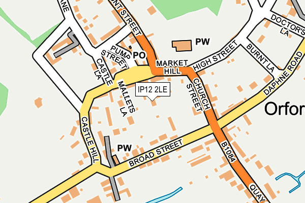 IP12 2LE map - OS OpenMap – Local (Ordnance Survey)