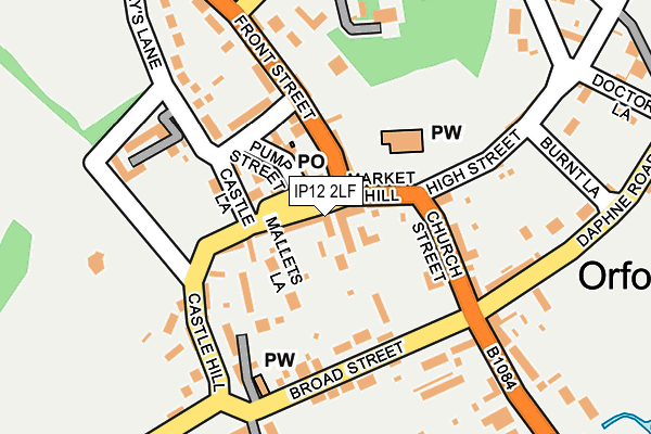 IP12 2LF map - OS OpenMap – Local (Ordnance Survey)