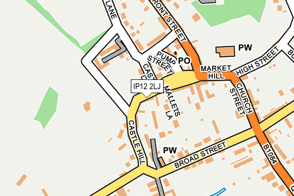 IP12 2LJ map - OS OpenMap – Local (Ordnance Survey)