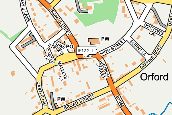 IP12 2LL map - OS OpenMap – Local (Ordnance Survey)