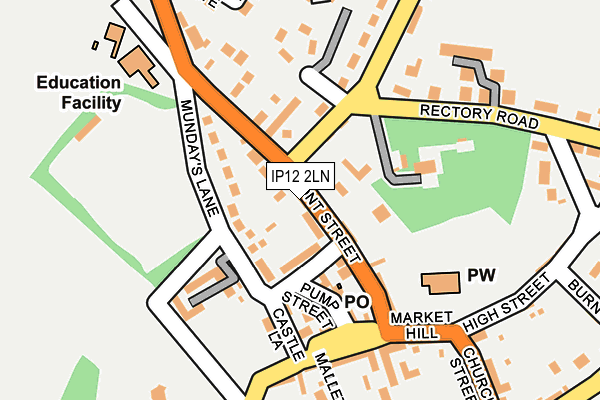 IP12 2LN map - OS OpenMap – Local (Ordnance Survey)