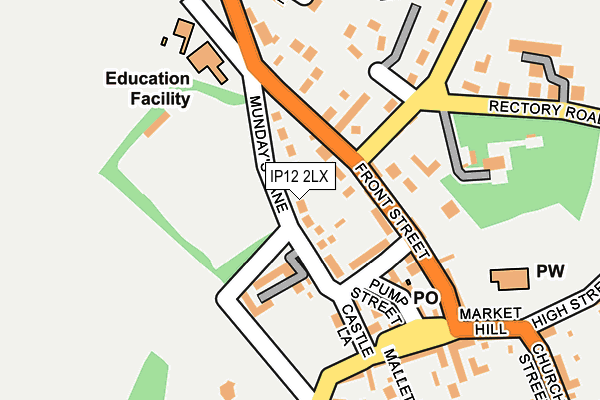 IP12 2LX map - OS OpenMap – Local (Ordnance Survey)