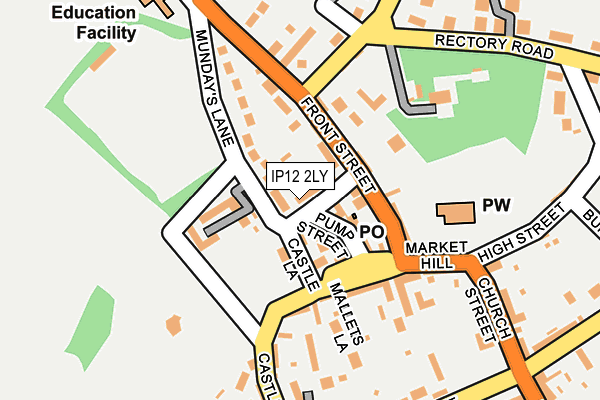 IP12 2LY map - OS OpenMap – Local (Ordnance Survey)