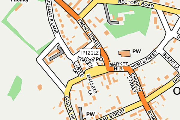 IP12 2LZ map - OS OpenMap – Local (Ordnance Survey)
