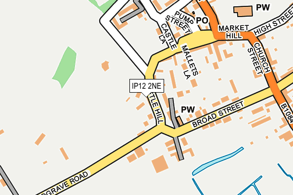 IP12 2NE map - OS OpenMap – Local (Ordnance Survey)