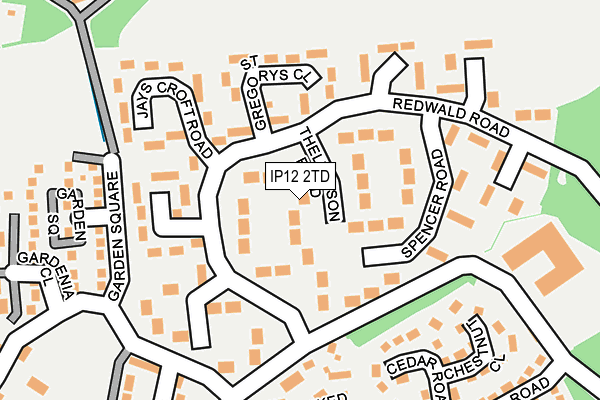 IP12 2TD map - OS OpenMap – Local (Ordnance Survey)