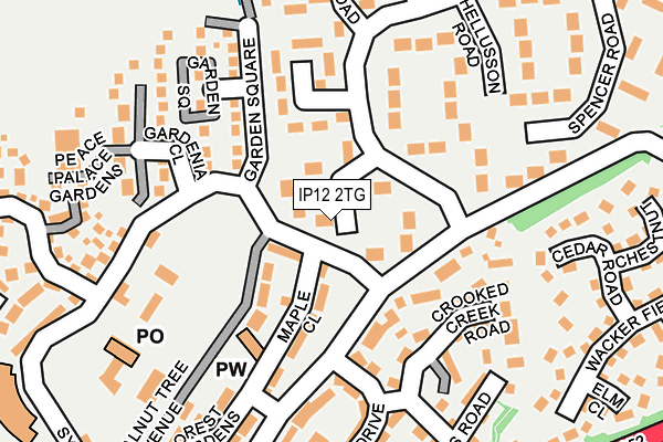 IP12 2TG map - OS OpenMap – Local (Ordnance Survey)