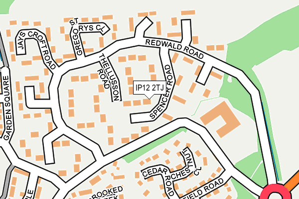 IP12 2TJ map - OS OpenMap – Local (Ordnance Survey)