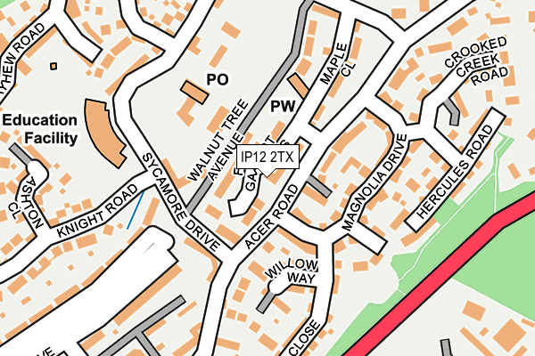 IP12 2TX map - OS OpenMap – Local (Ordnance Survey)