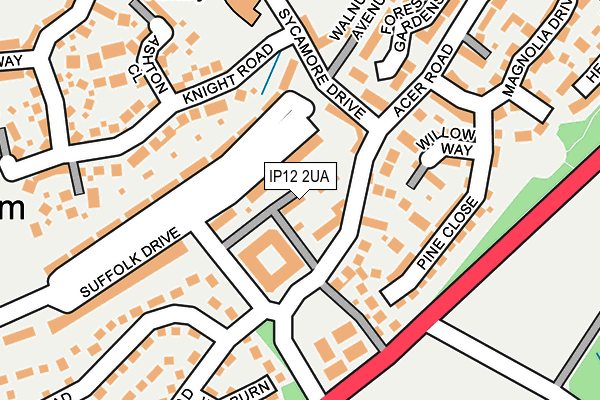 IP12 2UA map - OS OpenMap – Local (Ordnance Survey)