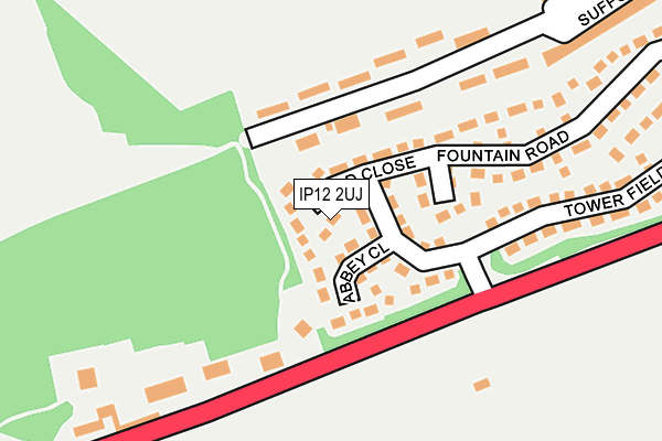 IP12 2UJ map - OS OpenMap – Local (Ordnance Survey)