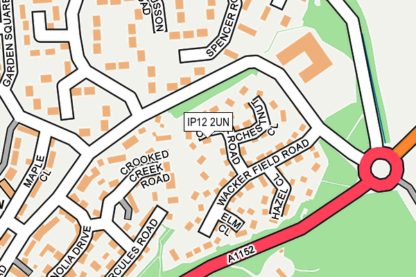 IP12 2UN map - OS OpenMap – Local (Ordnance Survey)