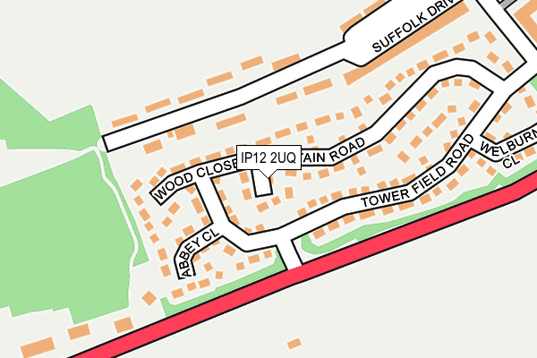 IP12 2UQ map - OS OpenMap – Local (Ordnance Survey)