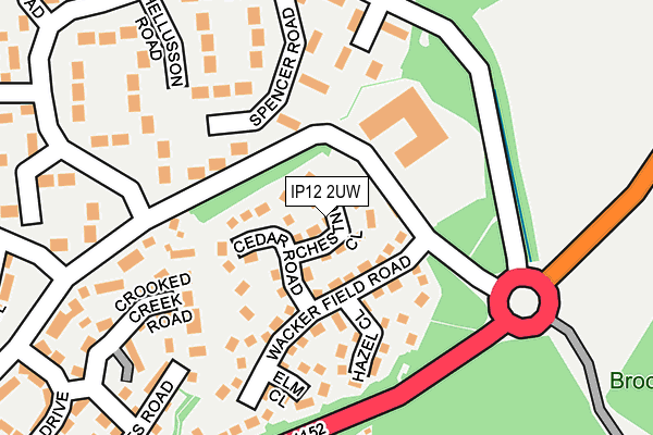 IP12 2UW map - OS OpenMap – Local (Ordnance Survey)