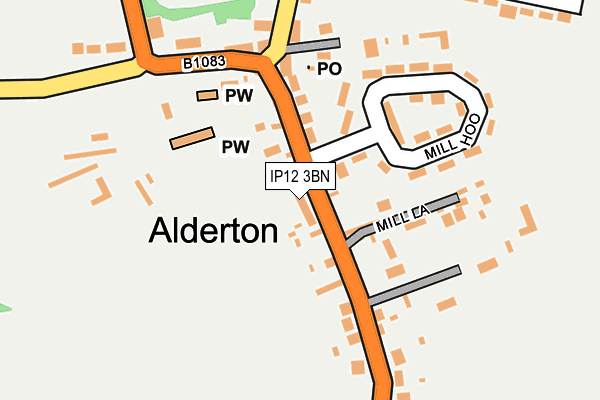 IP12 3BN map - OS OpenMap – Local (Ordnance Survey)