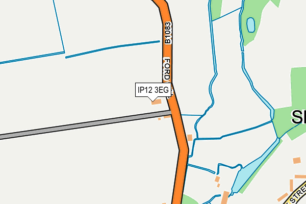 IP12 3EG map - OS OpenMap – Local (Ordnance Survey)