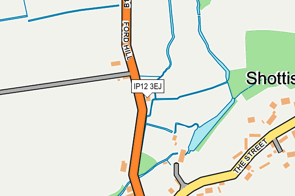 IP12 3EJ map - OS OpenMap – Local (Ordnance Survey)