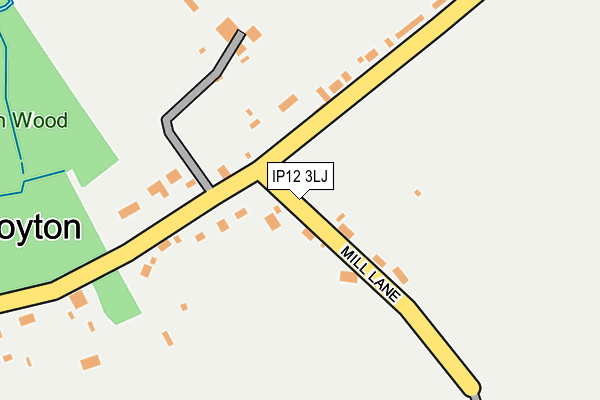 IP12 3LJ map - OS OpenMap – Local (Ordnance Survey)