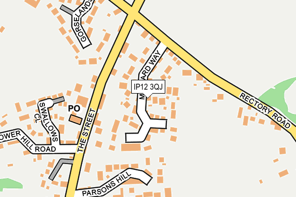 IP12 3QJ map - OS OpenMap – Local (Ordnance Survey)